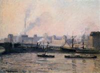 Pissarro, Camille - The Boieldieu Bridge, Rouen, Fog